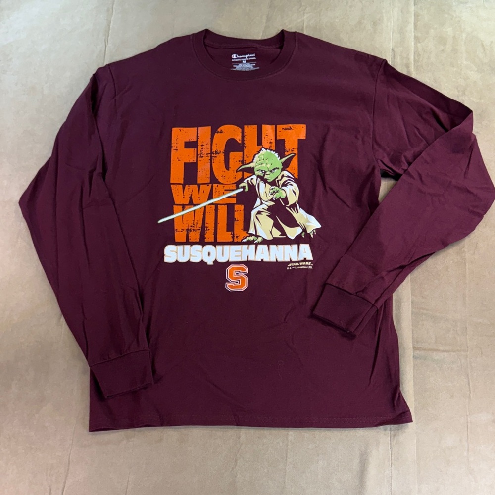 Susquehanna University long sleeve tshirt with Yoda